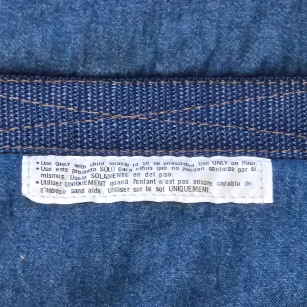 Vintage OshKosh Bgosh Baby Bouncer Seat Cover Denim Hickory Stripe Blue